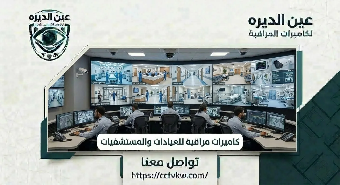 Control room monitoring live CCTV feeds from hospital and clinic departments