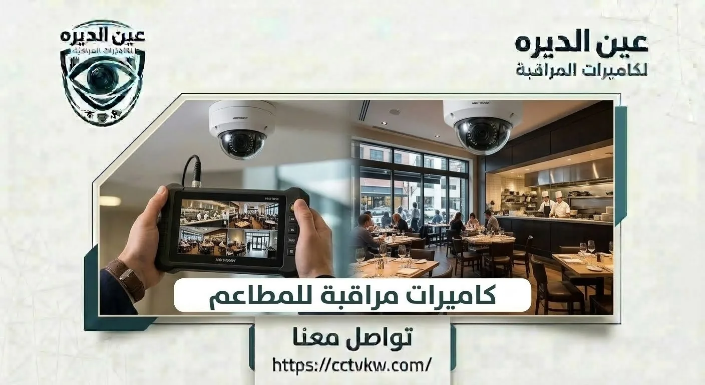 Monitoring restaurant dining area and kitchen cameras on a handheld screen